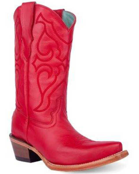 Image #1 - Corral Girls' Embroidered Western Boots - Snip Toe, Red, hi-res