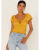 Image #1 - Patrons of Peace Women's Hyland Knit Top, Mustard, hi-res