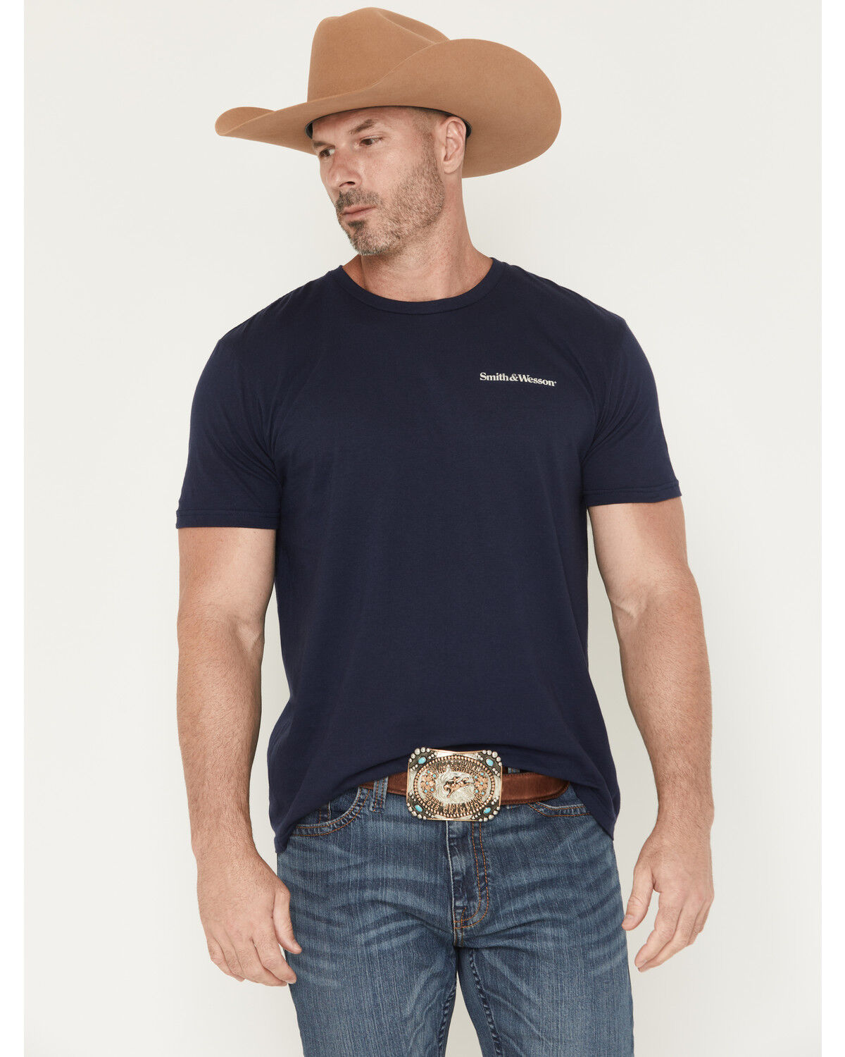 Image #2 - Smith & Wesson Men's Stars And Stripes Short Sleeve Graphic T-Shirt, Black, hi-res
