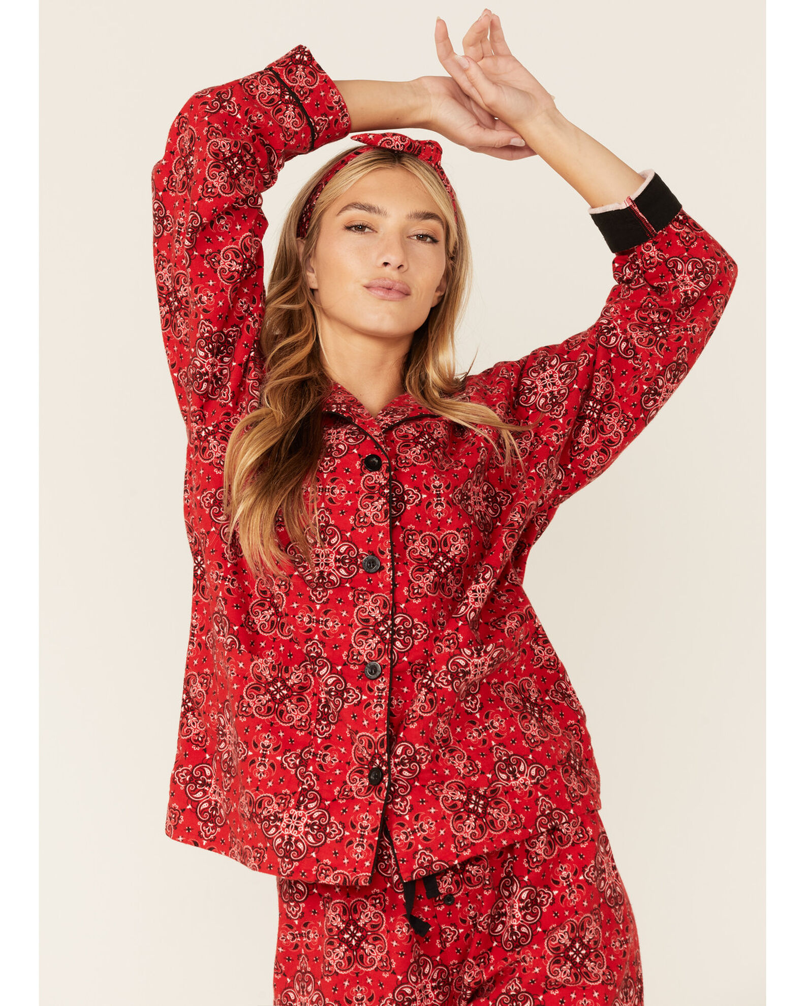 PJ Salvage Women s Boot Barn Exclusive Scarf Print Pajama Set 2 Piece Sheplers