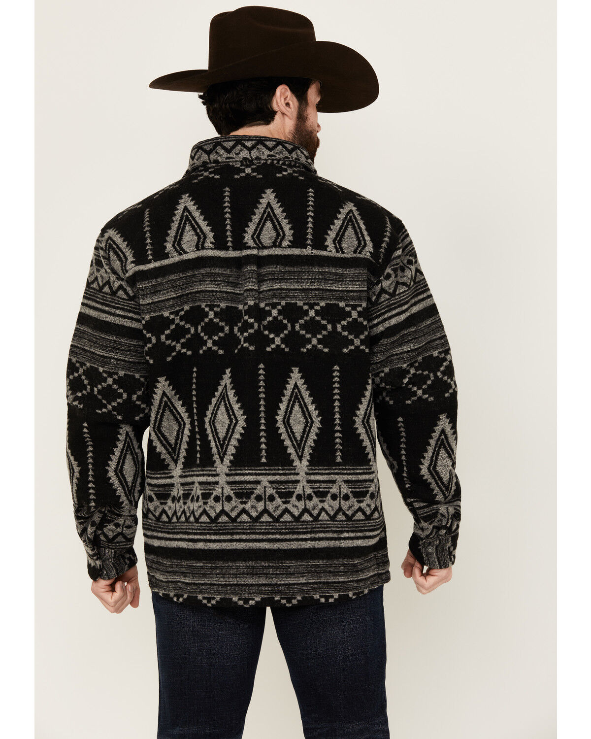 Image #4 - Outback Trading Co Men's Luca Southwestern Print Shacket, Black, hi-res