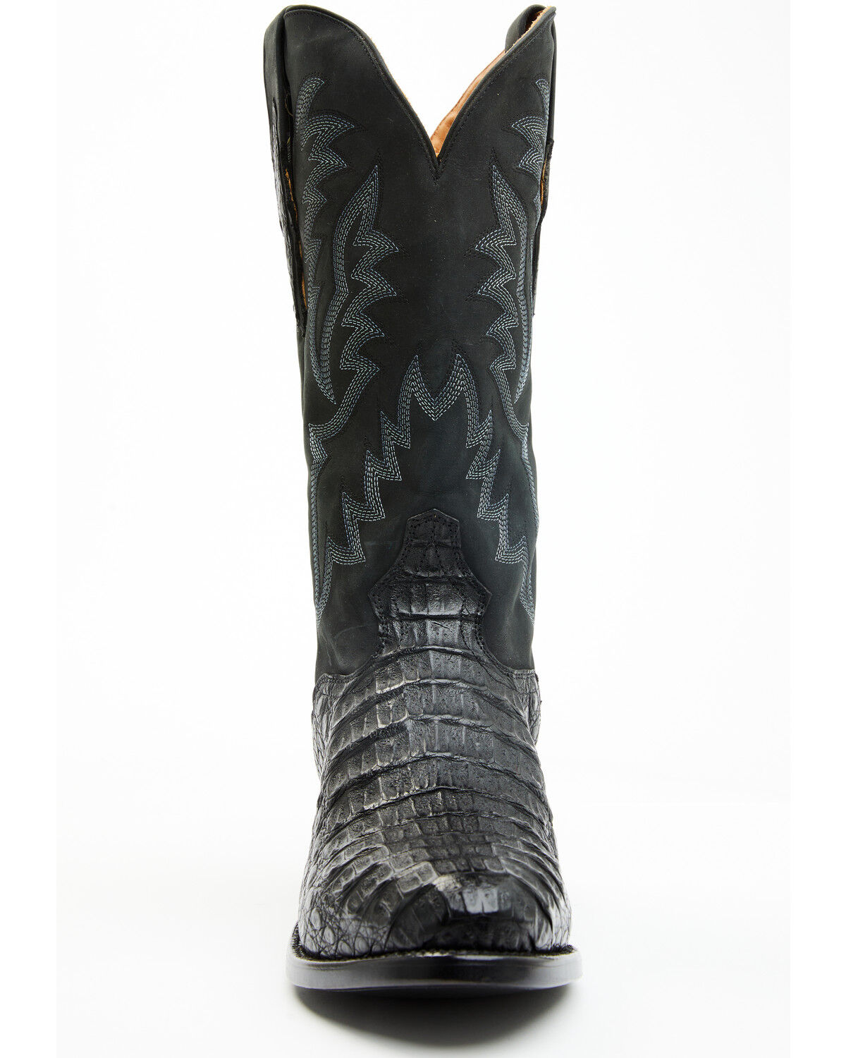 Image #4 - El Dorado Men's Exotic Caiman Western Boots - Round Toe, Black, hi-res