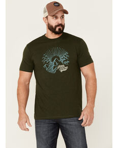 Moonshine Spirit Men's Sun Mountain Moss Green Graphic Short Sleeve T-Shirt , Moss Green, hi-res