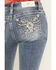 Image #2 - Miss Me Women's Medium Wash Mid Rise Cow Skull Pocket Bootcut Stretch Denim Jeans, Medium Wash, hi-res
