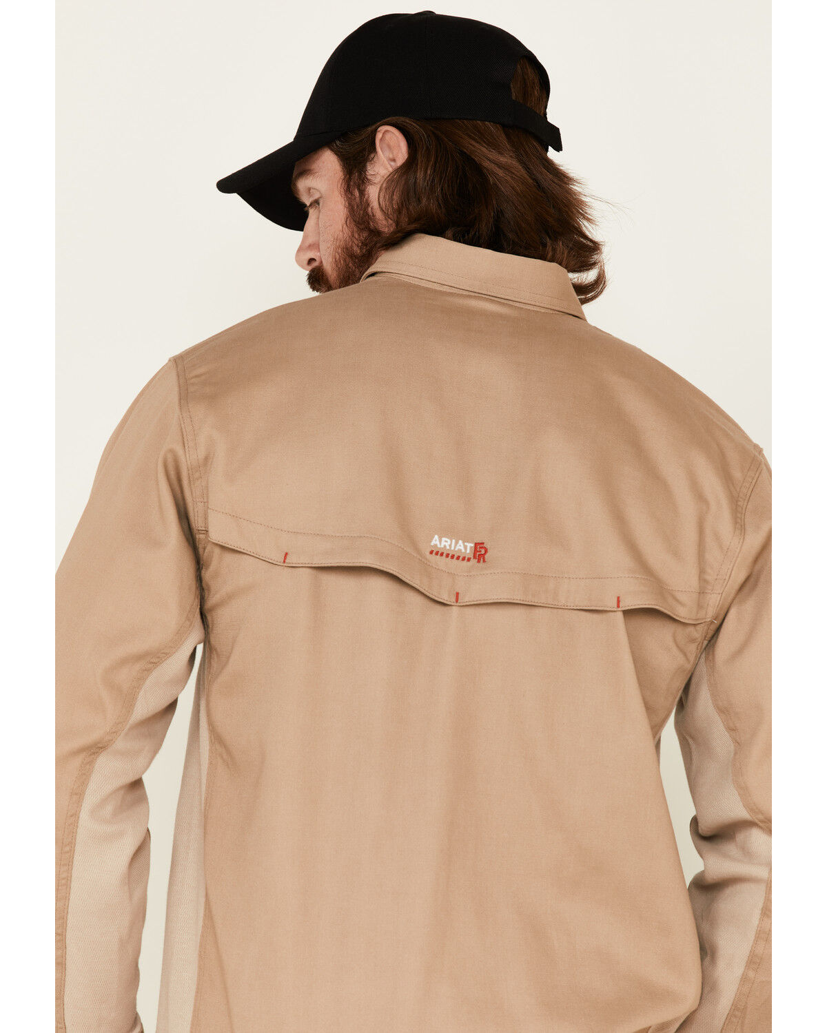 Image #5 - Ariat Men's FR Solid VentTEK Long Sleeve Work Shirt - Tall, Beige/khaki, hi-res