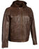 Image #1 - Milwaukee Leather Men's Zipper Front Leather Jacket w/ Removable Hood - Big - 3X, Brown, hi-res