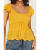 Image #3 - Cleo + Wolf Women's Elizabeth Peplum Top, Yellow, hi-res