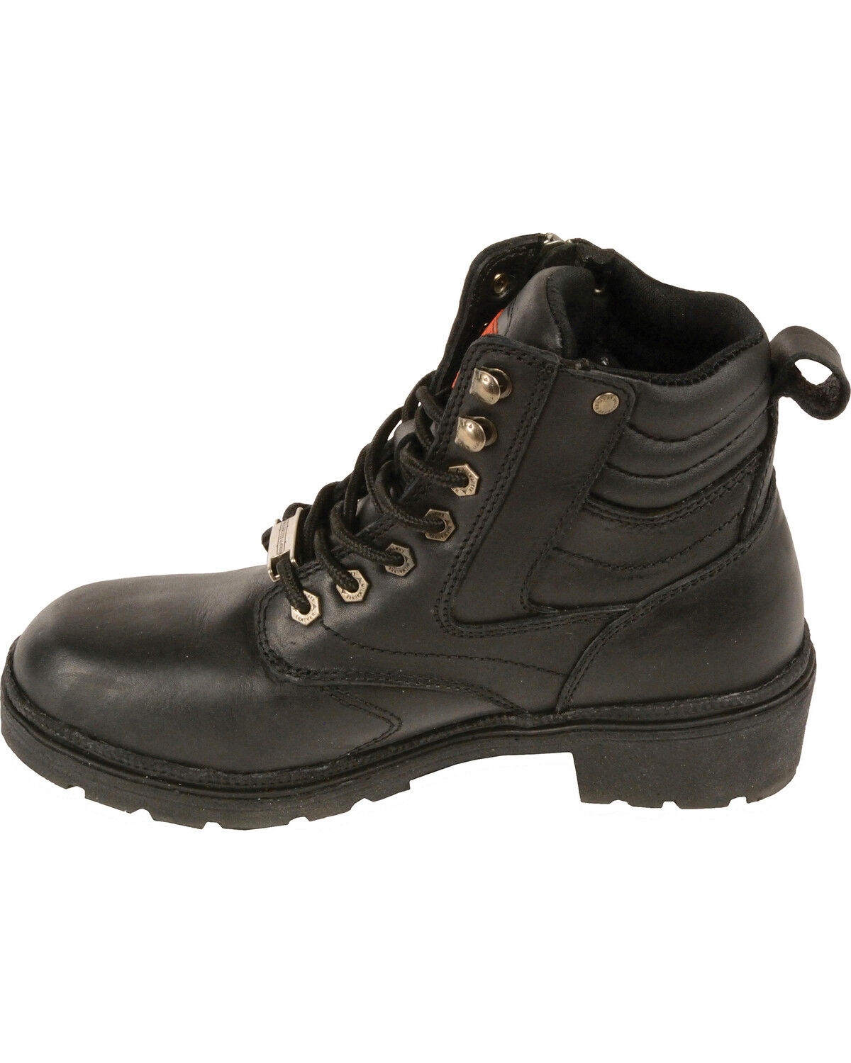 black work boots with zipper