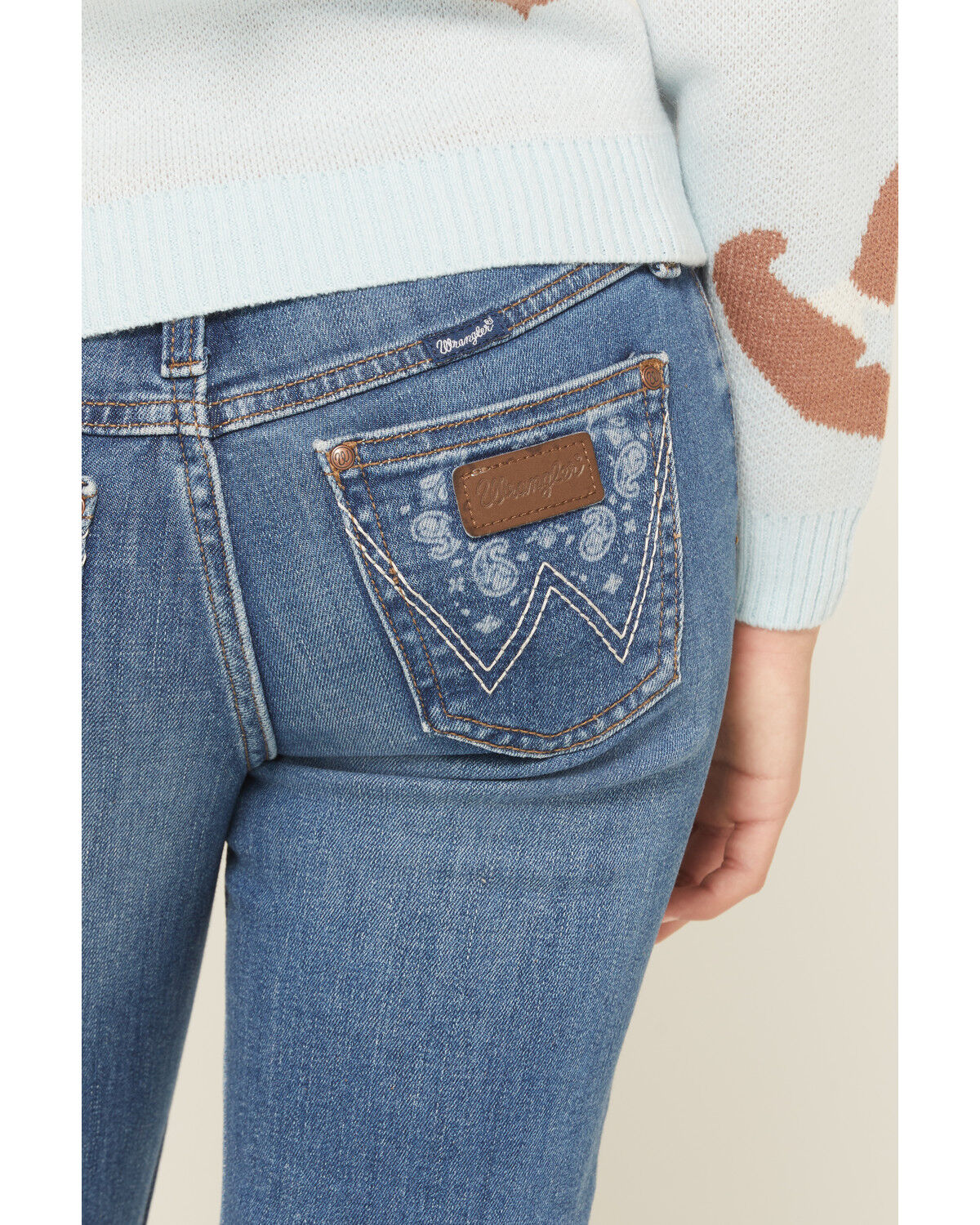 Image #4 - Wrangler Girls' Dark Wash Bootcut Stretch Denim Jeans, Dark Wash, hi-res