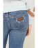 Image #4 - Wrangler Girls' Dark Wash Bootcut Stretch Denim Jeans, Dark Wash, hi-res
