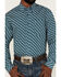 Cinch Men's Modern Fit Medallion Geo Print Long Sleeve Button-Down Western Shirt , Teal, hi-res