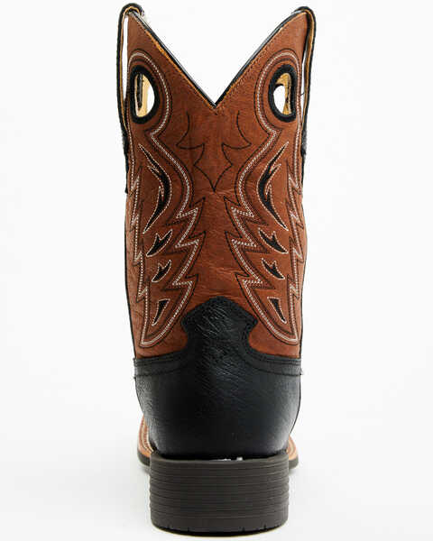 Image #5 - RANK 45® Men's Warrior Performance Western Boots - Broad Square Toe , Black/brown, hi-res
