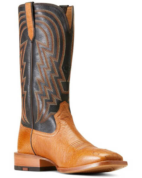 Image #1 - Ariat Men's Haywire Exotic Ostrich Western Boots - Broad Square Toe, Beige, hi-res
