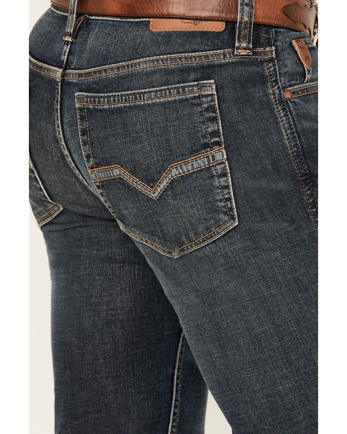 Image #4 - Moonshine Spirit Men's Decker Slim Straight Stretch Denim Jeans, Dark Wash, hi-res