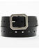 Image #1 - Brothers and Sons Men's Coleman Perforated Smooth Leather Basic Belt, Black, hi-res