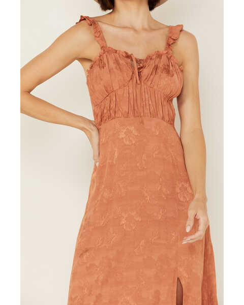Image #3 - Rock & Roll Denim Women's Sleeveless Smocked Midi Dress, Rust Copper, hi-res
