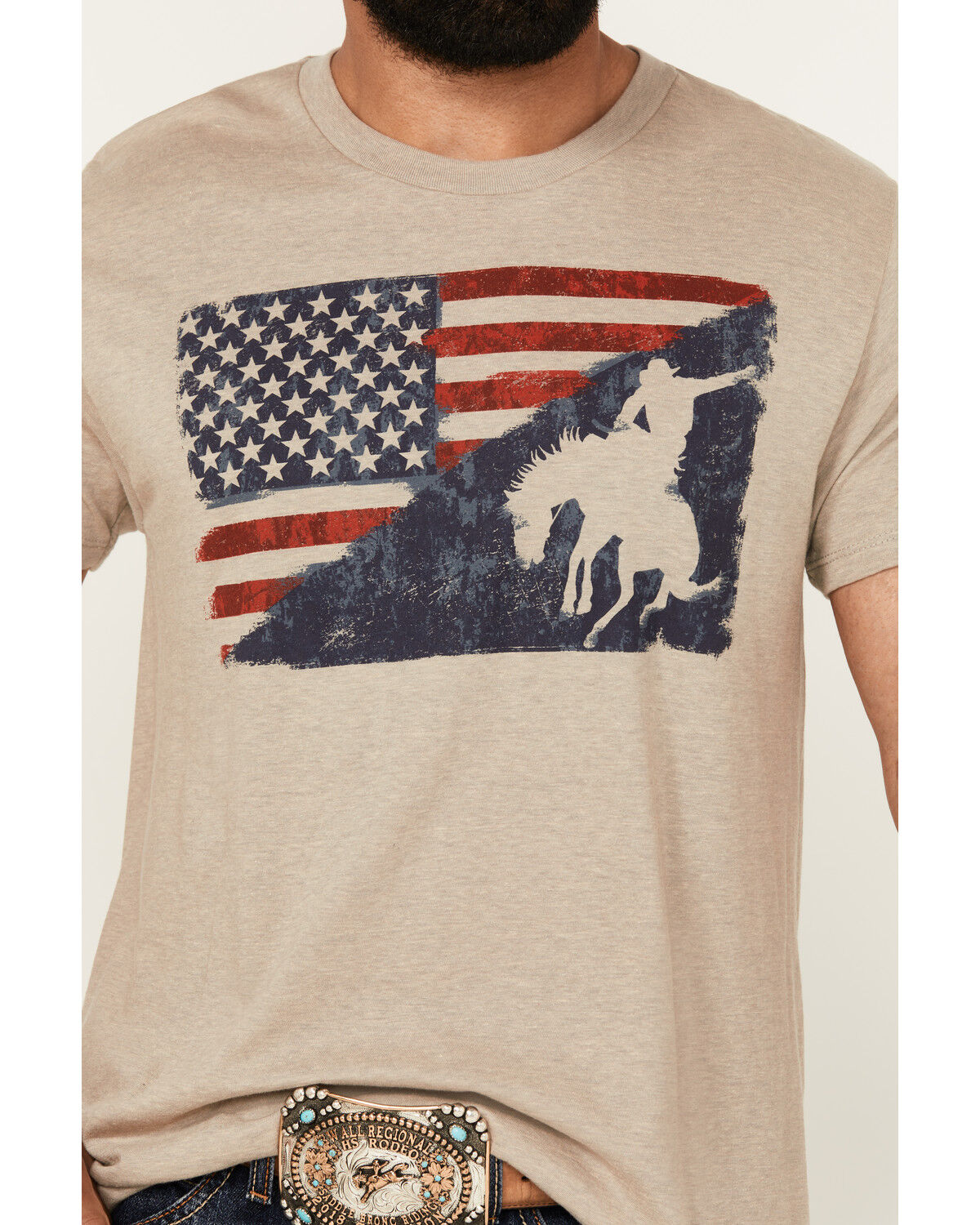 Image #3 - Cody James Men's Flag Cowboy Short Sleeve Graphic T-Shirt, Tan, hi-res