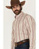 Image #2 - Wrangler X Cody Johnson Men's Striped Long Sleeve Button-Down Western Shirt, Burgundy, hi-res