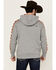 Image #4 - Hooey Men's Canyon Southwestern Sleeve Block Hooded Sweatshirt, Grey, hi-res
