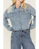 Image #2 - Cleo + Wolf Women's Medium Wash Cropped Denim Shirt, Medium Wash, hi-res