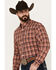 Image #2 - Cinch Men's Plaid Print Long Sleeve Button-Down Western Shirt , Multi, hi-res