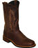 Image #1 - Sage by Abilene Men's 11" Cowhide Western Boots - Square Toe, Brown, hi-res