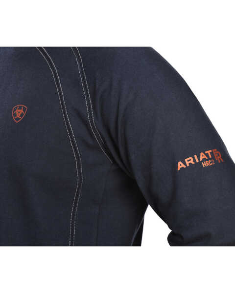 Image #2 - Ariat Men's FR Workwear Crew Long Sleeve Work T-Shirt - Big & Tall, Navy, hi-res