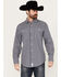 Resistol Men's Northway Checkered Print Long Sleeve Button-Down Western Shirt , Navy, hi-res