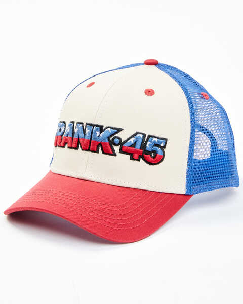 RANK 45® Men's Embroidered Flag Logo Mesh-Back Ball Cap , Multi, hi-res