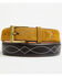 Image #1 - Hondo Boots Men's Boot Barn Exclusive Roughout Contrast Billet Leather Belt, Brown, hi-res