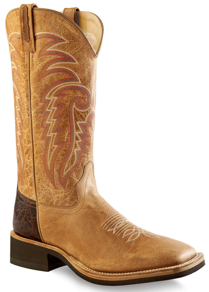 Old West Men's Tan Cowboy Boots - Square Toe , Tan, hi-res