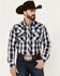 Image #1 - Wrangler Men's Plaid Print Long Sleeve Snap Western Shirt, Black, hi-res