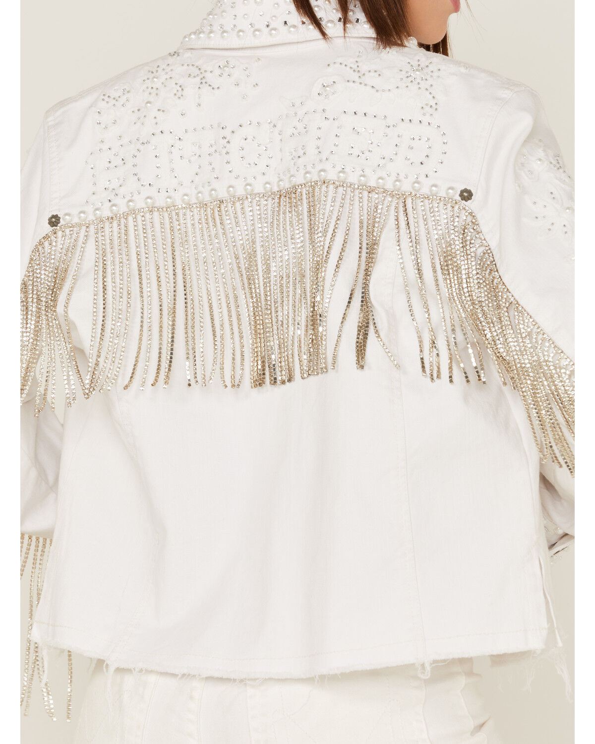 Image #4 - Boot Barn X Double D Ranch Women's Exclusive Hitched Denim Bridal Jacket, White, hi-res
