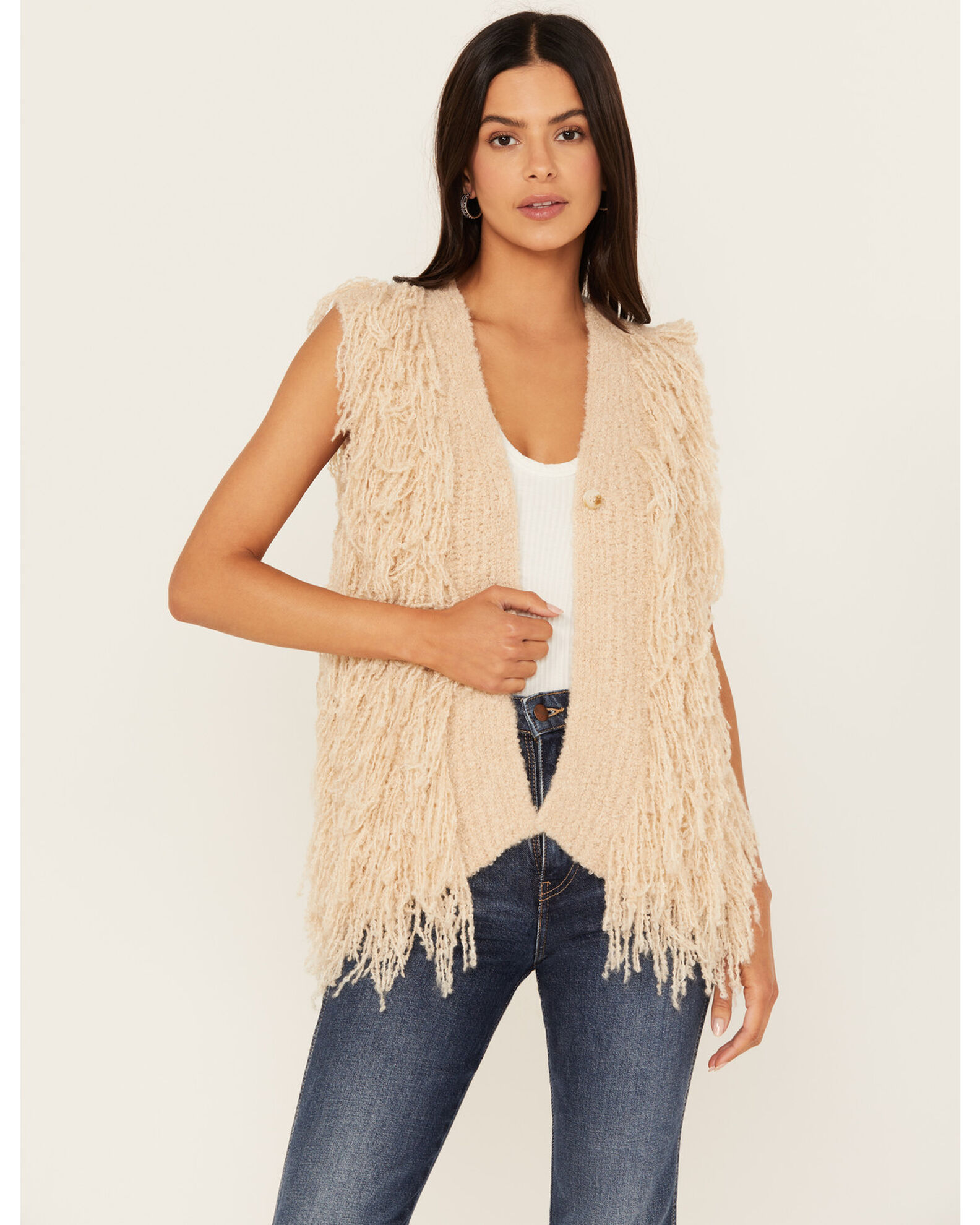 Mystree Women s Knit Fringe Sweater Vest
