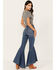 Image #3 - Shyanne Women's Medium Wash High Rise Ruffled Super Flare Stretch Jeans, , hi-res