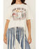 Image #3 - Rock & Roll Denim Women's Keep Her Wild Short Sleeve Fringe Graphic Tee, Cream, hi-res