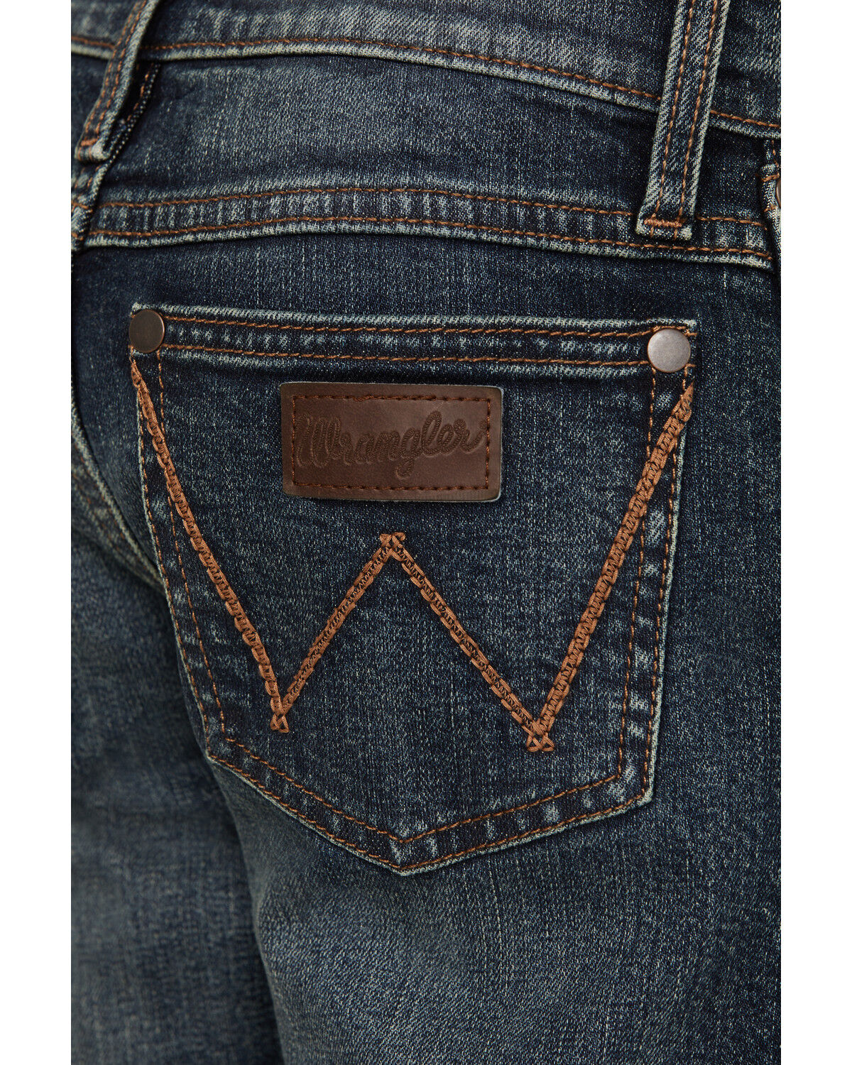 Image #4 - Wrangler Boys' Medium Wash Dellwood Relaxed Bootcut Stretch Jeans - Big, Medium Wash, hi-res
