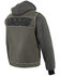 Image #3 - Milwaukee Leather Men's Leather Concealed Carry Vest with Reflective Skulls and Removeable Hoodie - 4X, Grey, hi-res
