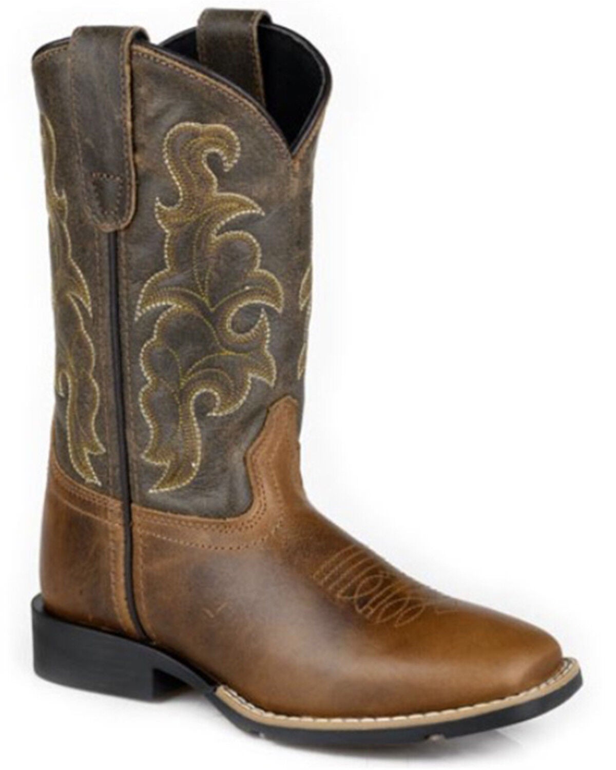 Roper Little Boys' Gabriel Western Boots - Broad Square Toe, Brown, hi-res