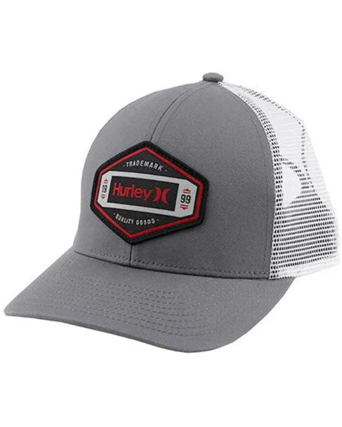 Image #1 - Hurley Men's Brighton Logo Patch Ball Cap, Charcoal, hi-res