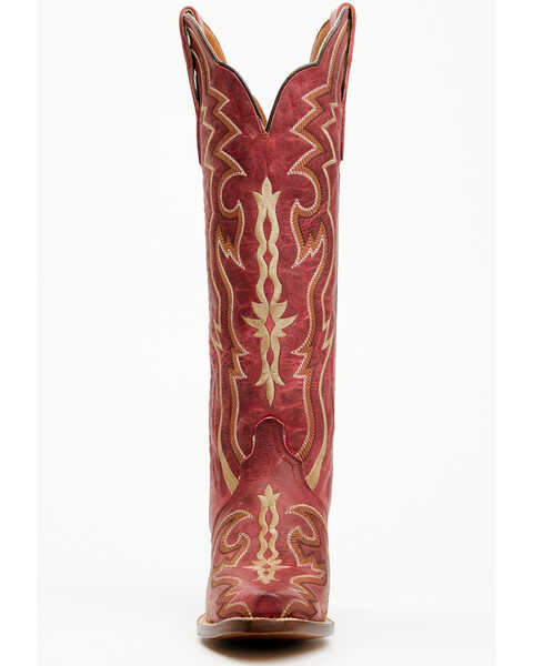 Image #4 - Dan Post Women's 16" Triad Silvie Tall Western Boots - Snip Toe , Wine, hi-res