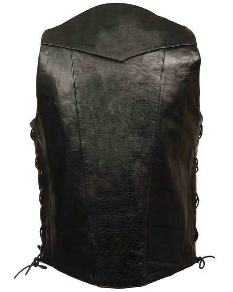 Image #2 - Milwaukee Leather Men's 3X 10 Pocket Side Lace Vest - Tall, Black, hi-res
