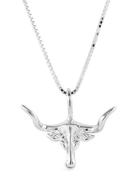 Image #1 -  Kelly Herd Women's Small Longhorn Necklace , Silver, hi-res