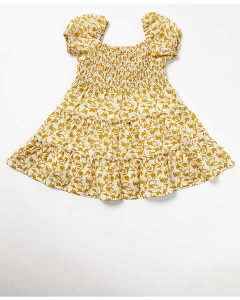 Image #3 - Yura Toddler Girls' Leaf Print Ruffle Dress, Mustard, hi-res