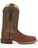 Image #2 - Justin Men's Full-Quill Ostrich Exotic Boot - Square Toe, Brandy Brown, hi-res