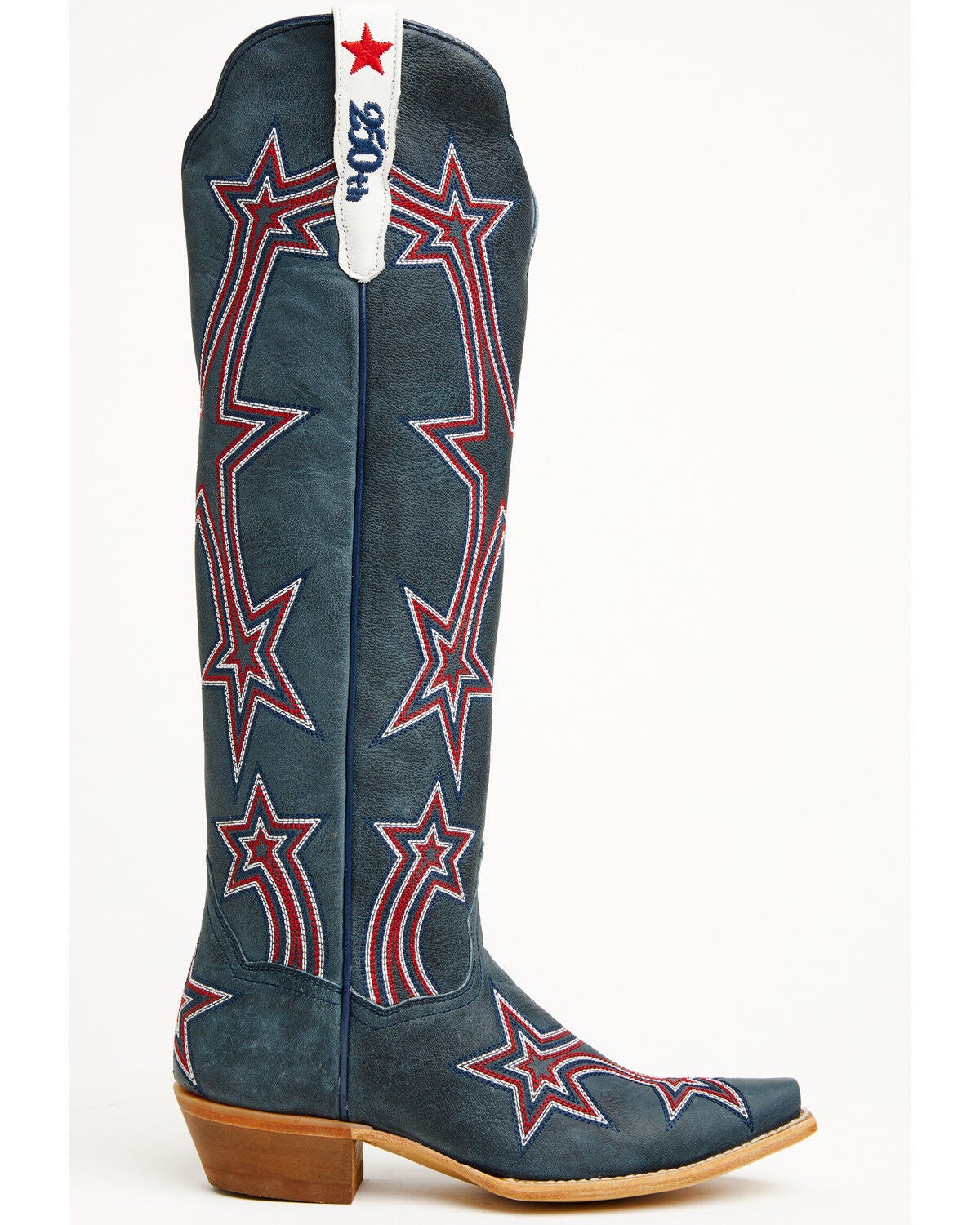 Image #2 - Dan Post Women's America 250 Tall Western Boots - Snip Toe, Blue, hi-res