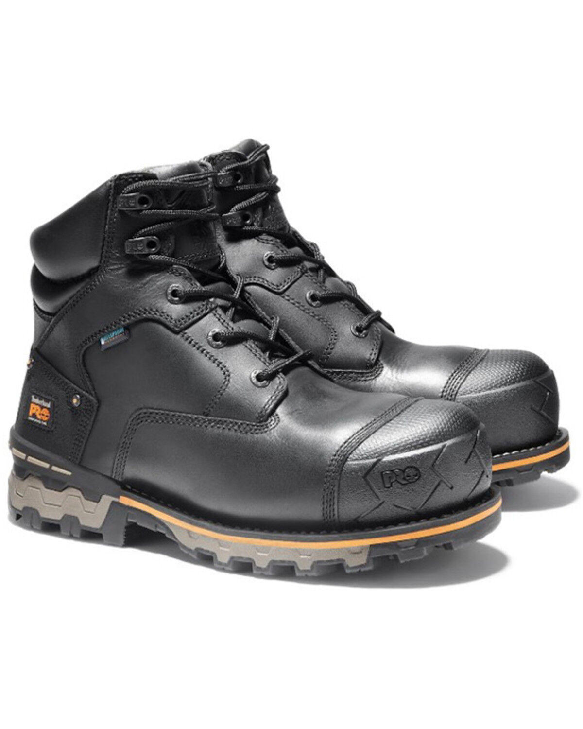 Image #1 - Timberland PRO Men's 6" Boondock Waterproof Work Boots - Composite Toe, Black, hi-res