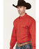 Image #2 - Scully Men's Skull Striped Long Sleeve Pearl Snap Western Shirt - 3X, Red, hi-res