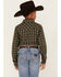 Image #4 - Cody James Boys' Douglas Fir Plaid Print Long Sleeve Snap Western Shirt, Green, hi-res