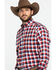 Image #3 - Ariat Men's Elzerman Performance Flannel Long Sleeve Western Shirt, Burgundy, hi-res